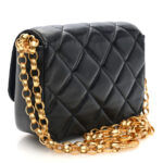 Lambskin Quilted Small CC Coin Flap Bag Black - Image 3