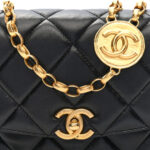 Lambskin Quilted Small CC Coin Flap Bag Black - Image 8