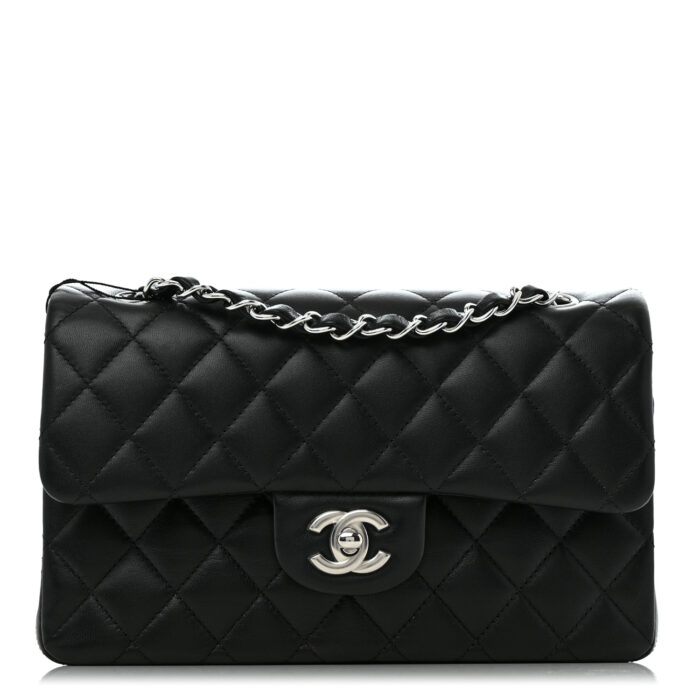 Lambskin Quilted Small Double Flap Black - Image 1