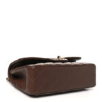 Lambskin Quilted Small Double Flap Dark Brown - Image 6