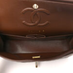 Lambskin Quilted Small Double Flap Dark Brown - Image 7