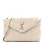 Lambskin Quilted Toy Loulou Puffer Monogram Chain Satchel Crema Soft