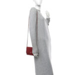 Lambskin Quilted Wallet On Chain WOC Red - Image 2
