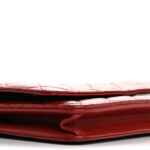 Lambskin Quilted Wallet On Chain WOC Red - Image 5