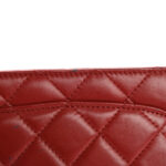 Lambskin Quilted Wallet On Chain WOC Red - Image 9