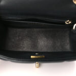 Lambskin Resin Crystal Square Quilted Monacoco Mini Flap Black - Image 5