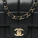 Lambskin Resin Crystal Square Quilted Monacoco Mini Flap Black - Image 7