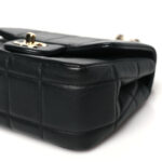 Lambskin Resin Crystal Square Quilted Monacoco Mini Flap Black - Image 9