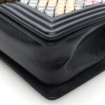 Lambskin Tile Embroidered Medium Brasserie Mosaic Boy Flap Black Multicolor - Image 3