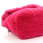 Merino Shearling Lambskin Quilted Small Loulou Puffer Monogram Chain Satchel Fuchsia - Image 9