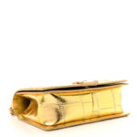 Metallic Calfskin Crocodile Embossed Graffiti Medium Cocodile Boy Flap Gold - Image 4