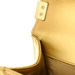 Metallic Calfskin Crocodile Embossed Graffiti Medium Cocodile Boy Flap Gold - Image 11