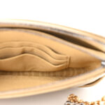 Metallic Calfskin Crocodile Embossed Small Gabrielle Clutch With Chain Gold - Image 4