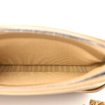 Metallic Calfskin Crocodile Embossed Small Gabrielle Clutch With Chain Gold - Image 5