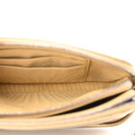 Metallic Calfskin Crocodile Embossed Small Gabrielle Clutch With Chain Gold - Image 6