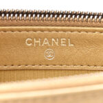 Metallic Calfskin Crocodile Embossed Small Gabrielle Clutch With Chain Gold - Image 7