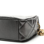 Metallic Calfskin Pearl Quilted CC Mini Camera Case Ruthenium - Image 9