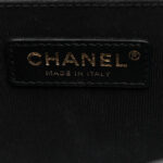 Metallic Calfskin Pleated Medium Boy In Rome Flap Black Gold - Image 6