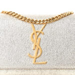 Metallic Calfskin Small Classic Monogram Kate Satchel Platine - Image 7