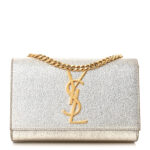 Metallic Calfskin Small Classic Monogram Kate Satchel Platine