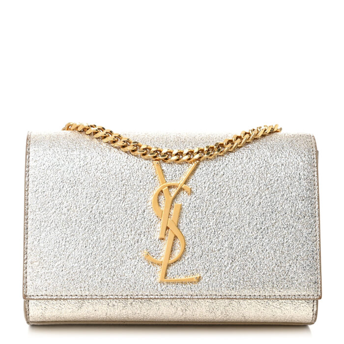 Metallic Calfskin Small Classic Monogram Kate Satchel Platine - Image 1