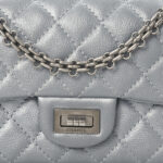 Metallic Grained Calfskin Quilted 2.55 Reissue Mini Flap Silver - Image 10