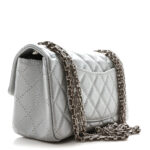Metallic Grained Calfskin Quilted 2.55 Reissue Mini Flap Silver - Image 6