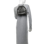 Metallic Grained Goatskin Gabrielle Backpack Dark Silver Gold - Image 2