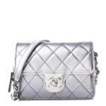 Metallic Lambskin Like A Wallet Flap Silvery Black - Image 4