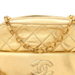 Metallic Lambskin Quilted Camera Case Gold - Image 8