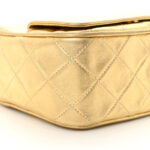Metallic Lambskin Quilted Camera Case Gold - Image 9