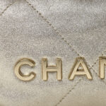 Metallic Lambskin Quilted Mini Chanel 22 Golden - Image 7