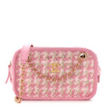 Metallic Lambskin Viscose Woven Camera Case Rose Beige - Image 11