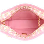 Metallic Lambskin Viscose Woven Camera Case Rose Beige - Image 6