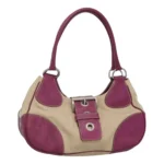 Moon cloth handbag Light Beige with Deep Pink Accents