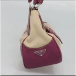 Moon cloth handbag Light Beige with Deep Pink Accents - Image 2