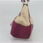 Moon cloth handbag Light Beige with Deep Pink Accents - Image 3