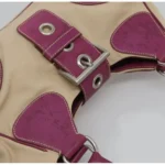 Moon cloth handbag Light Beige with Deep Pink Accents - Image 4