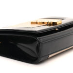 Nappa Patent Calfskin Two-Toned Small Monogram Kate Satchel White Seal - Image 4