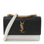 New Aspen Calfskin Bi-Color Monogram Sunset Chain Wallet Black Dirty White - Image 4