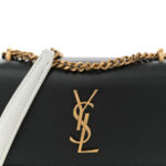 New Aspen Calfskin Bi-Color Monogram Sunset Chain Wallet Black Dirty White - Image 9