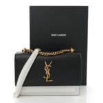 New Aspen Calfskin Bi-Color Monogram Sunset Chain Wallet Black Dirty White - Image 3