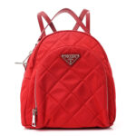 Nylon Tessuto Impuntu Quilted Backpack Rosso
