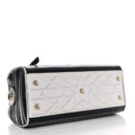 Padded Etoile Calfskin Embossed Medium Dior Vibe Zip Bowling Bag Silver Black - Image 16