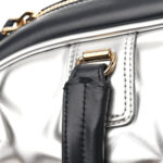 Padded Etoile Calfskin Embossed Medium Dior Vibe Zip Bowling Bag Silver Black - Image 11