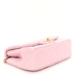 Pearly Lambskin Pearl Quilted Small Flap Pink - Image 3