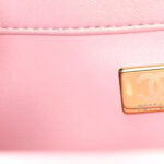 Pearly Lambskin Pearl Quilted Small Flap Pink - Image 6