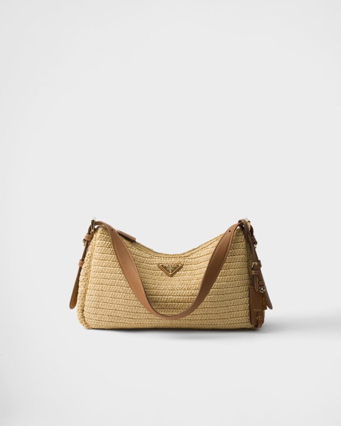 Prada Aimée large crochet and leather bag - Image 1
