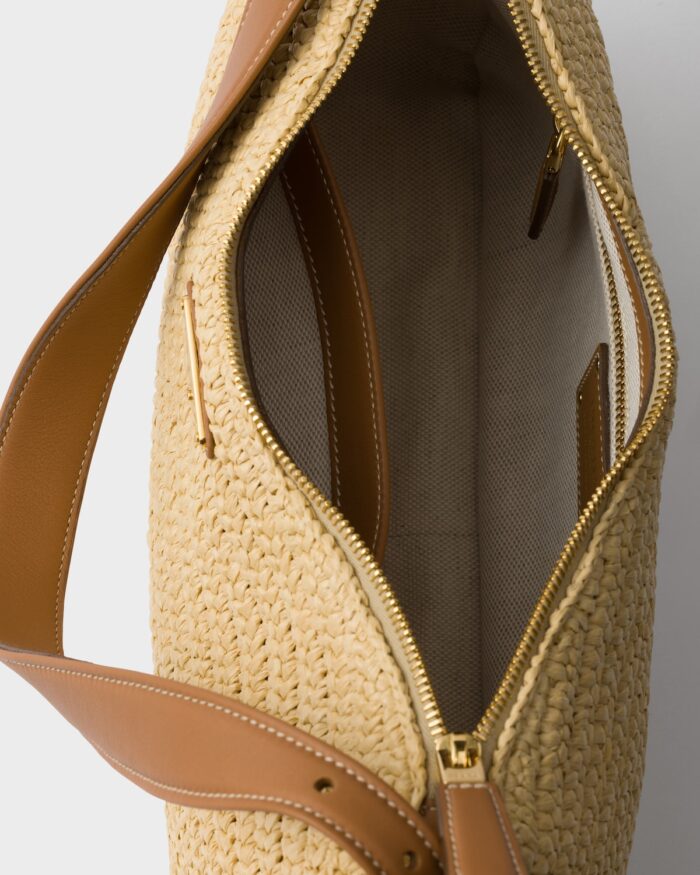 Prada Aimée large crochet and leather bag - Image 6