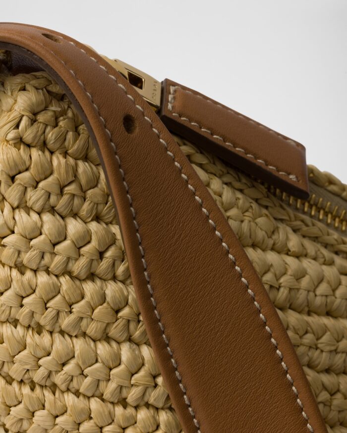 Prada Aimée large crochet and leather bag - Image 7